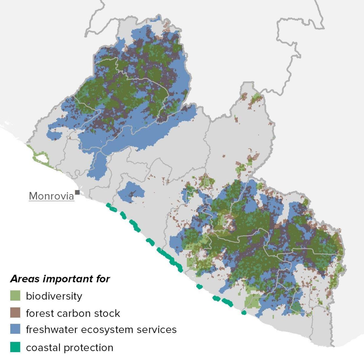 carte du Liberia ressources naturelles